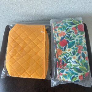 3 /30$ PERLIER Set of 2 Quilted Cosmetic Bag Case nwot